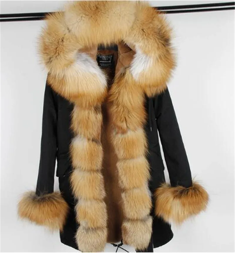 Заводская цена, брендовая зимняя куртка, женская верхняя одежда, толстые парки, Лисий мех, натуральный мех, воротник, пальто с капюшоном, настоящая теплая меховая подкладка