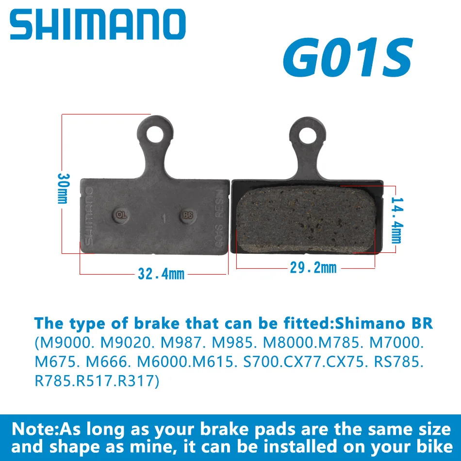 Shimano оригинальный B01S G01S MTB смолы дисковые Тормозные колодки для BR M485 TX805 M445 M395 M575 M396