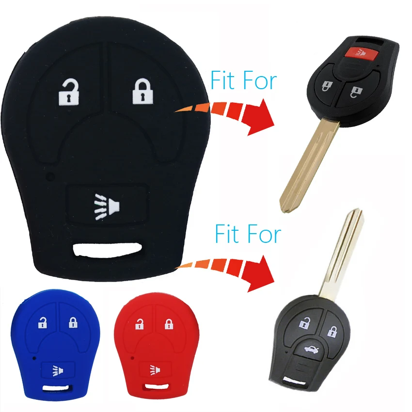 

For Nissan Sylphy Cube Juke NV200 NV2500 NV350 NV3500 NP300 NV1500 Sentra Rogue Versa S SL SV Wagon 3 Button Car Key Case Cover