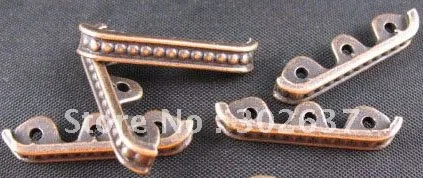 

FREE SHIPPING 180pcs Antiqued copper dotted 3 holes spacer bar A448C