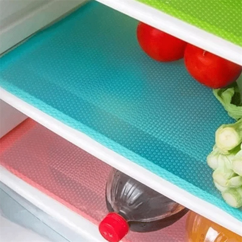 

4 pieces Easy to clean Antibacterial Refrigerator pad Tailorable Waterproof Pad Non-slip material Refrigerator decoration