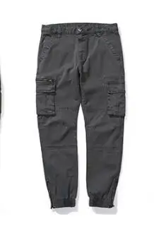 Новые мужские Мульти сумка ретро костюм маленькие брюки Национальный прилив большой код Свободные повседневные брюки день выращивание модные брюки Modis - Цвет: Gray