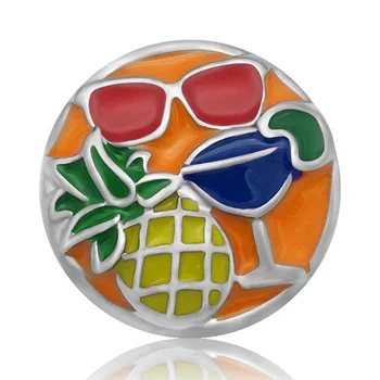 

KZ1489 New Beauty Summer Holidays pineapple metal 20mm snap buttons fit 18mm snap jewelry wholesale
