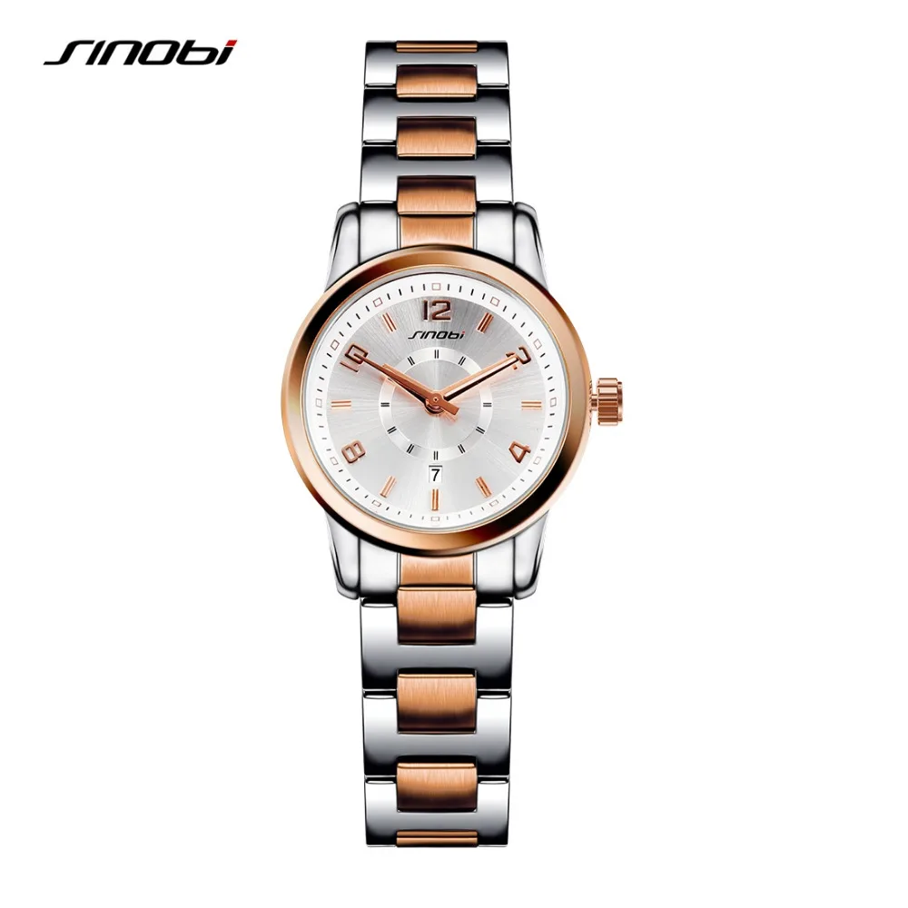 

Sinobi Brand Women Fashion Dress Quartz Watches Ladies Gold Steel Reloj Mujer Noble Clock Female Relojes Mujer Wrist Watch New