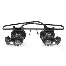 20X двойной глаз увеличительное стекло для ремонта часов лупа увеличительное ювелирное часы Ремонт очки для глаз Лупа Инструменты для ремонта часов