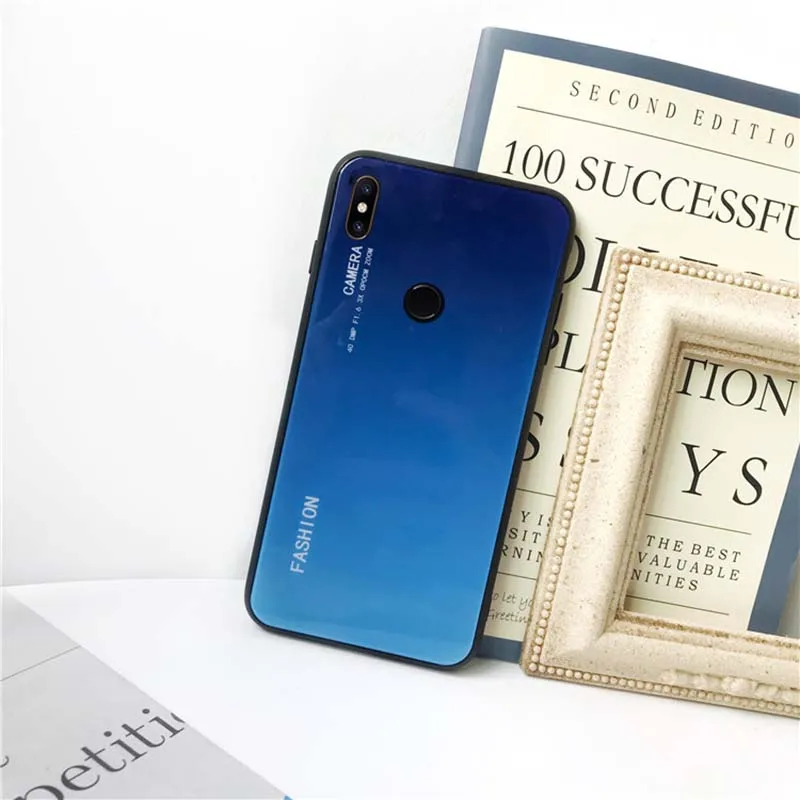 

Gradient Tempered Glass Case For Xiaomi Mi 8 se 8se Mi8 Ultra Thin Soft Frame Cover Cases for Redmi 6 Pro Coque Capa Fundas