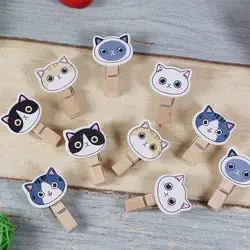 10 шт./лот корейский Kawaii стенд прищепка в форме кошки фото бумажная открытка самодельное украшение зажимы офисная прищепка поставки