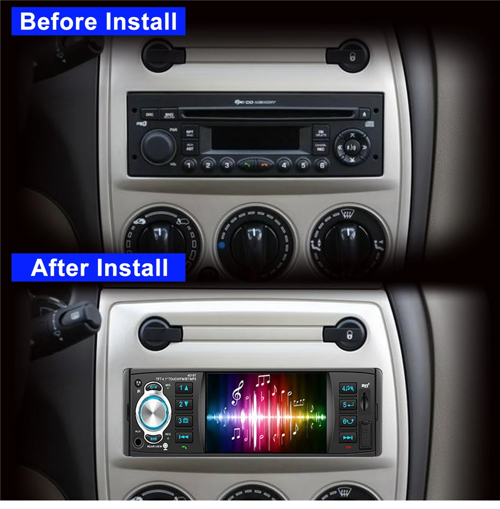 LTB FM 4019 т 1 Din автомагнитола автомобиля 4 дюймов HD сенсорный экран FM AUX USB TF Поддержка Камера заднего вида и дистанционное управление рулевым колесом