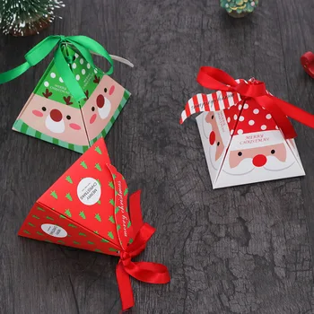 

20pcs Merry Christmas Candy Dragee Box Bag Christmas Tree Gift Box with Tags Paper Box Gift Bag Supplies New Year Navidad 2019