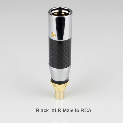 Углеродное волокно позолоченный Аудио Адаптер XLR 3Pin мужской/женский RCA Женский аудио адаптер Разъем конвертер HIFI поддерживается - Цвет: Black Male to RCA