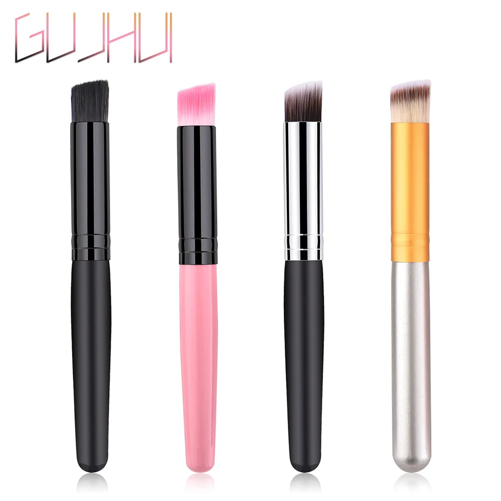 

2019 4 Colors Facial Foundation Brush Aluminum Handle Beauty Cosmetic Brush Makeup Tools