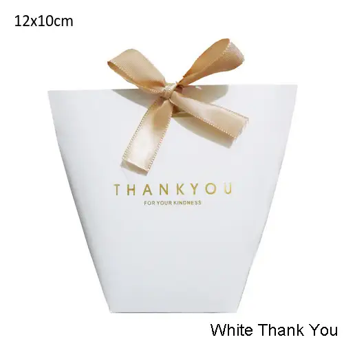 20pcs Black White Kraft Paper Bag Bronzing French Merci Thank