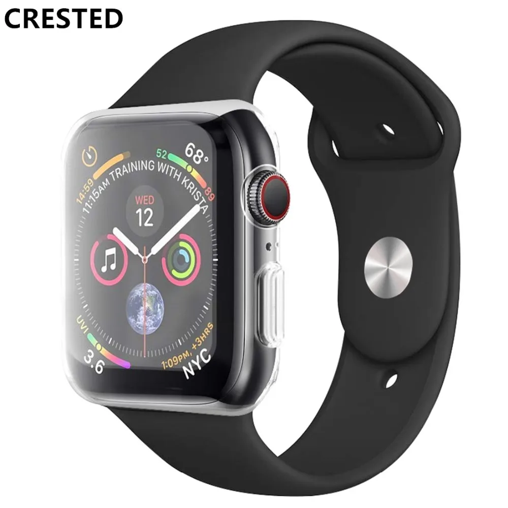 

TPU Case+Strap For Apple Watch band 42mm 44mm iWatch band bracelet watchband for Apple watch 4 3 2 1 44/42 mm watch Accessories