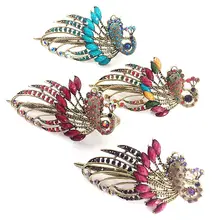 1 шт. заколки для волос Ретро стиль ювелирное изделие в виде заколки аксессуары для волос из сплава Павлин водяное сверло для женщин пластина острый зажим для рта шпильки