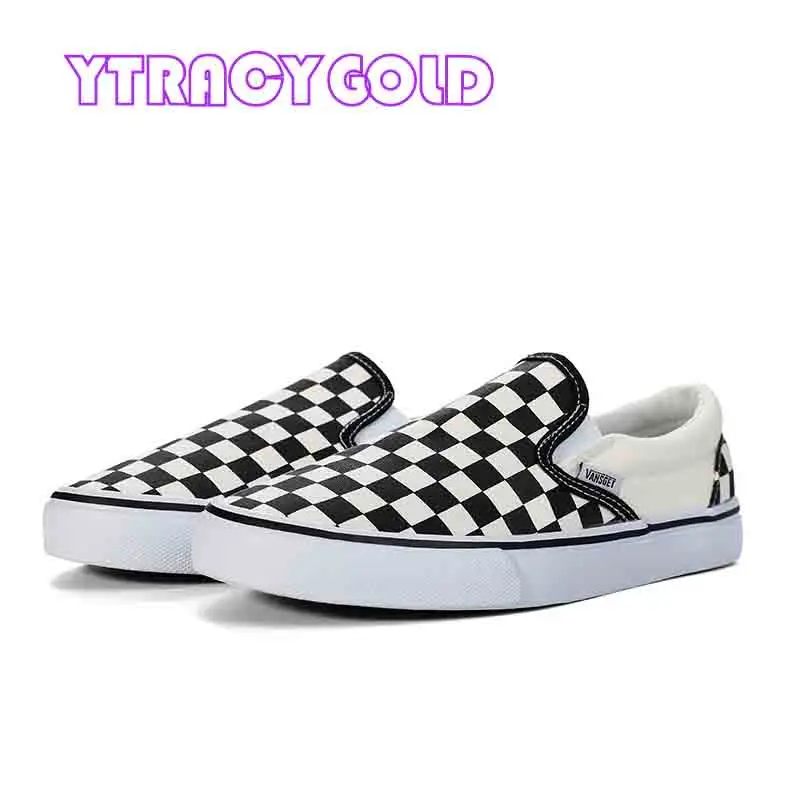 

YTracyGold Plaid Women Casual Shoes Couple Flats Lovers Sneakers Outdoor Travelling Shoes Tenis Feminino Low Top Women Footwear