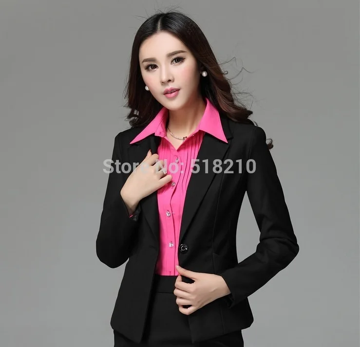 New Plus Size Elegant Red Autumn Winter Formal Business Women Blazer Coat Jackets Tops Blaser Feminino Clothes For Ladies