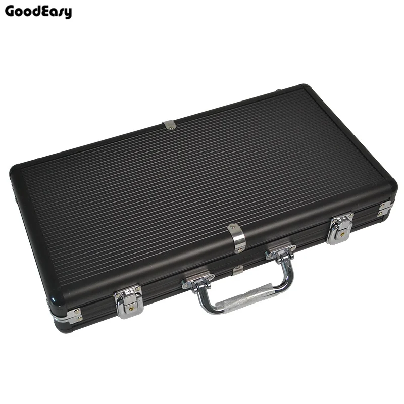 300pcs black box Горячий Размер 100-500 казино Техасский покер фишки емкость костюм Чехол черный Джек Контейнер Чехол/коробка алюминиевый чехол для костюма - Цвет: 300pcs black box