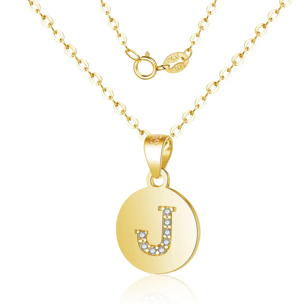 Vnistar, 925 пробы, серебро, золото, цвет, первоначальное имя, E H J Z, очаровательные ожерелья, заглавная буква, подвеска, ожерелья на цепочке - Окраска металла: SN024G-J