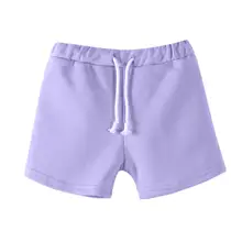 Детские повседневные шорты ярких цветов для мальчиков и девочек, штаны с эластичной резинкой на талии, одежда для малышей, детские пляжные короткие штаны, летняя мода