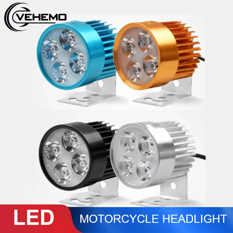 Мотоцикл светодиодный фары 12V 90V мото фар головного света Водонепроницаемый