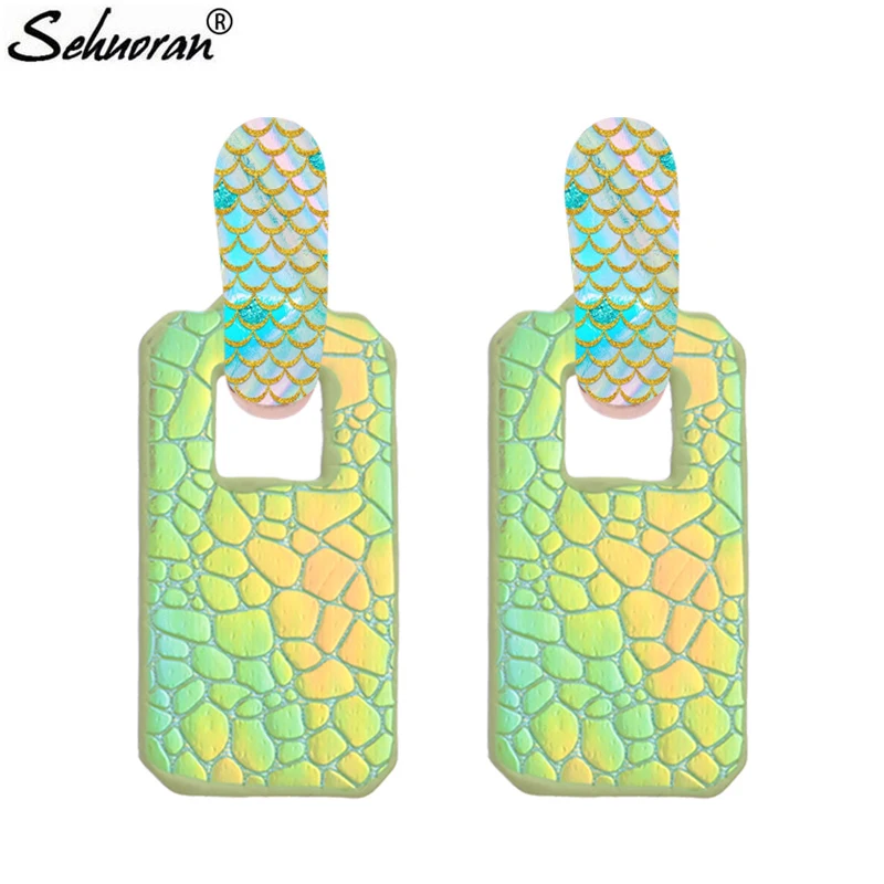 Sehuoran Серьги Brincos Aretes Pendientes кожаные серьги Match Material Orecchini большие Модные ювелирные