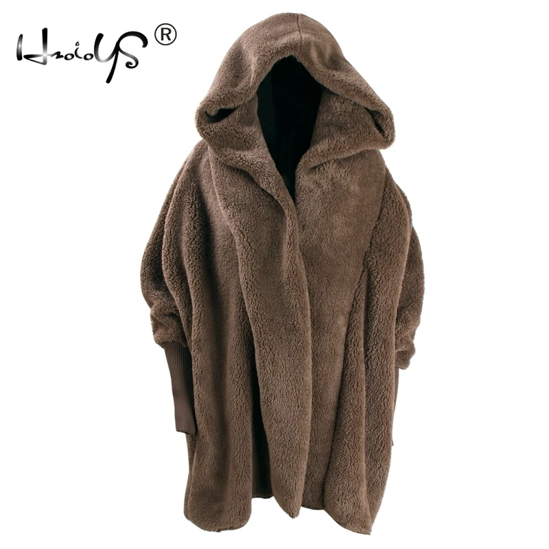 

Women Casual Autumn Overcoat 2018 Faux Lambswool Oversized Jacket Coat Winter Warm Hairly Jacket Women Outerwear Female Overcoat
