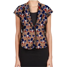 Модный Африканский принт, женский костюм, пиджак, Африка, праздничный, для девушек, короткий рукав, строгие пиджаки для женщин, вечерние, Cutomize, африканская одежда