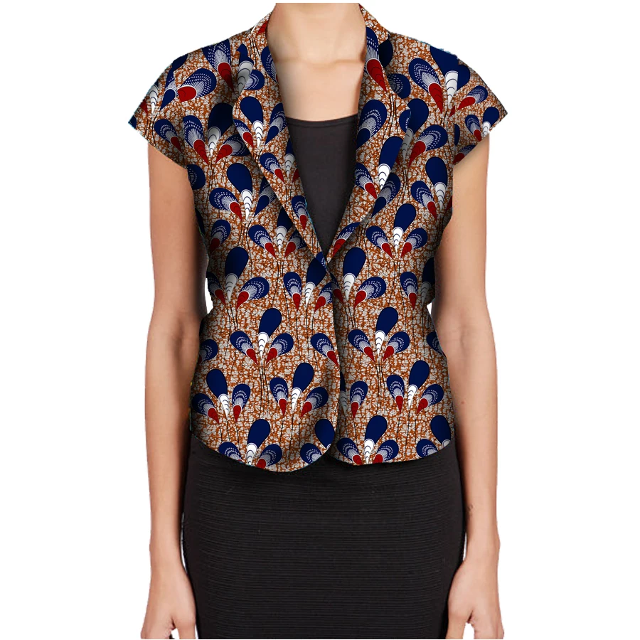 Fashion African Print Women Suit Jacket Africa Festive Ladies Short