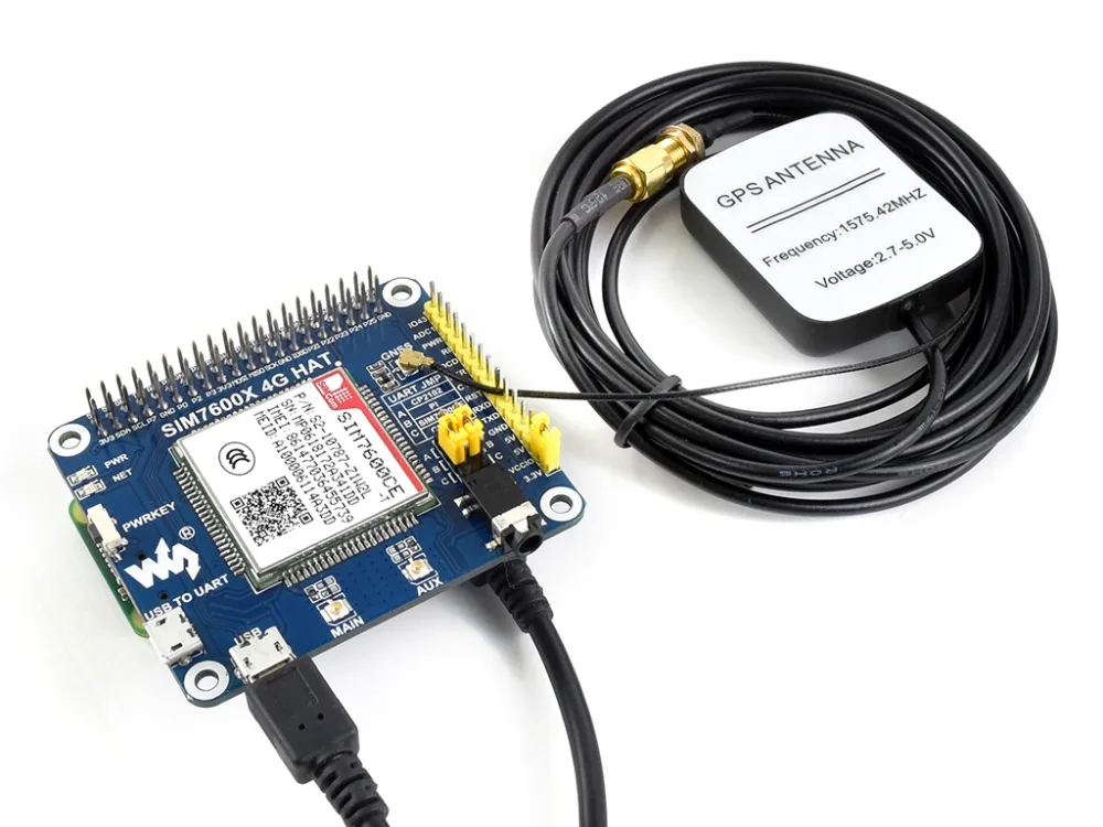 4G/3G/2G/GSM/GPRS/GNSS HAT for Raspberry Pi Based on SIM7600CE-T 4G/3G/2G communication and GNSS positioning module 4G/3G/2G/GSM/GPRS/GNSS HAT for Raspberry Pi Based on SIM7600CE-T 4G/3G/2G communication and GNSS positioning module