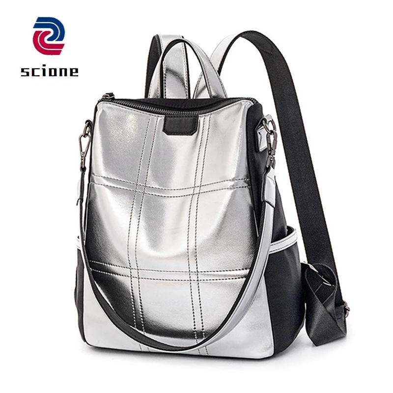 

Fashion Waterproof Women Backpack for Teenage Girls Silver Reflective Travel Backpack Female Bagpack for School Mochila Mujer