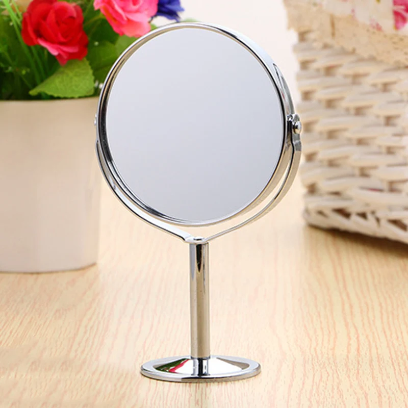 MayCreate Oval Round Double Sided Makeup Mirror Desktop Countertop Base Normal Magnifying Stand Mirror Use For 1