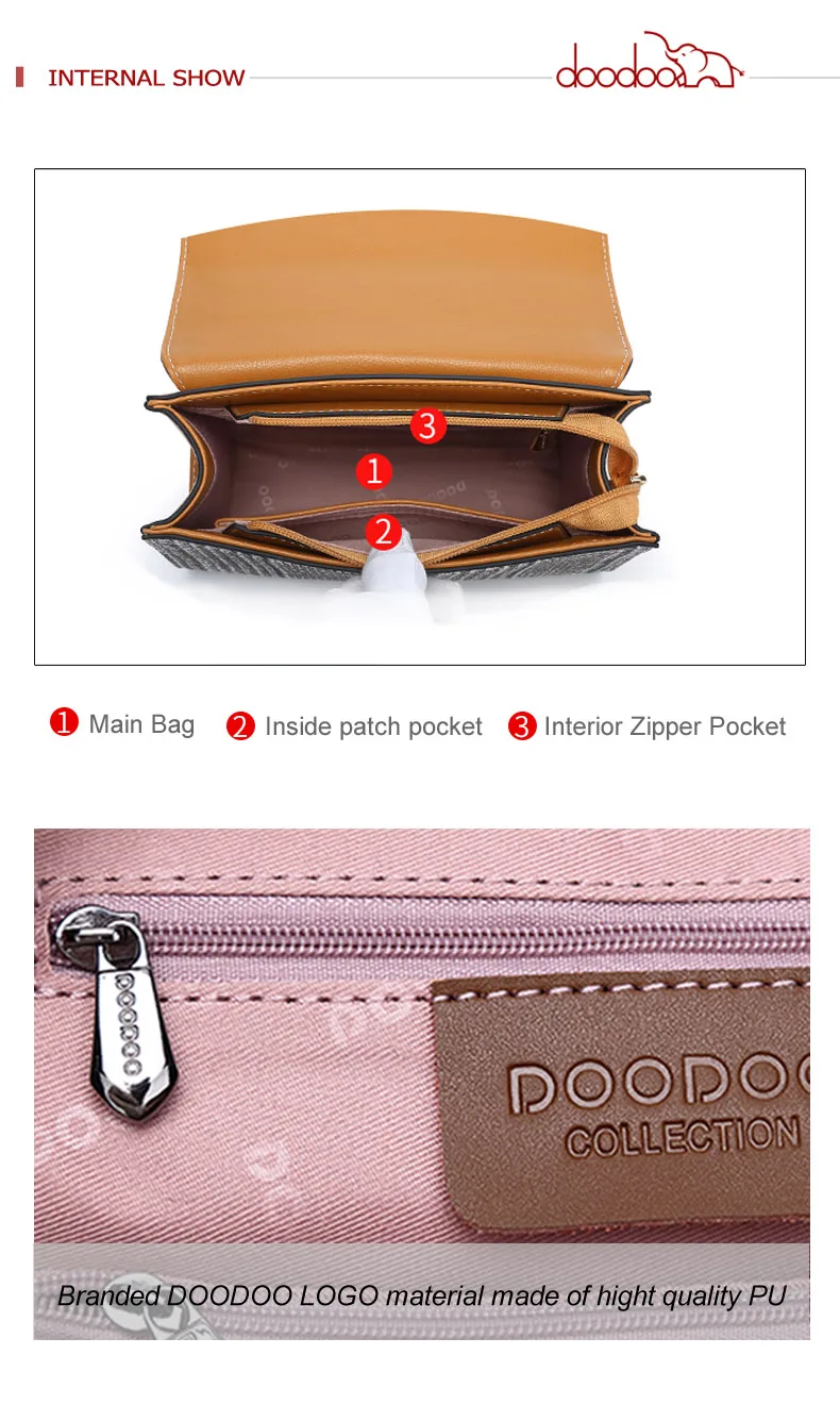 DOODOO брендовая модная женская сумка, женские сумки через плечо, женские Сумки из искусственной кожи на цепочке с заклепками, маленькие 2 цвета, сумка-мессенджер