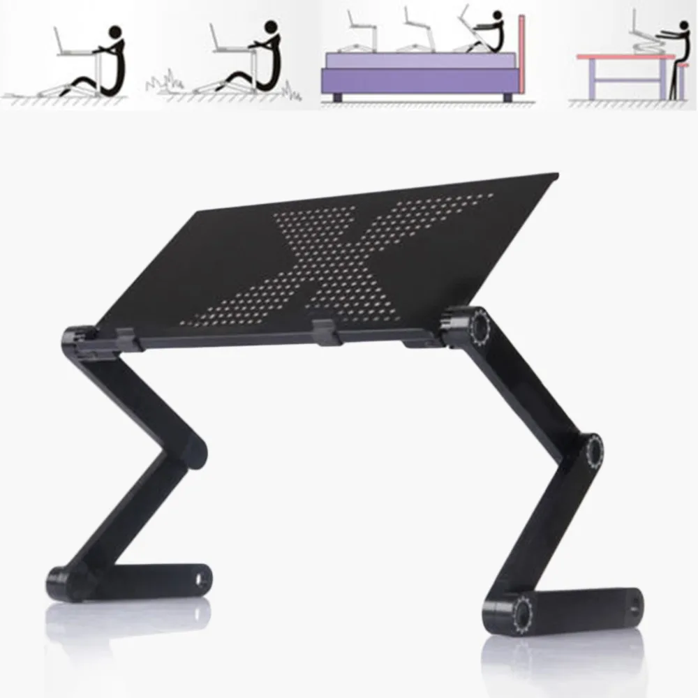 

Multifunctional Folding Aluminum Alloy Laptop Computer Table Ergonomic Notebook Desk Table Laptop Stand Desk for Bed Sofa Office