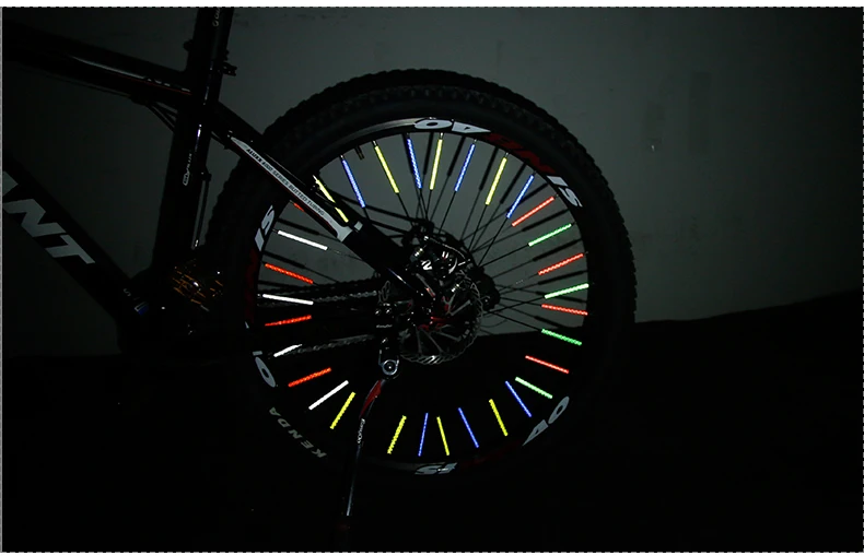 Perfect Deemount 60PCS Bicycle Light Reflective Bars for Spoke Use Light Sensitive Strips Visual Warning Figments Safe Bike Cycling 12
