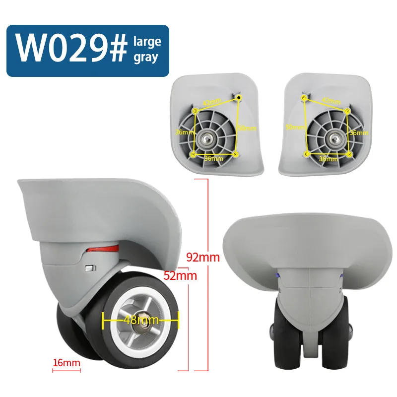 W029 Large Gray Чемодан для багажа, запасные колеса, ремонтные аксессуары для чемоданов, колесики, запасные части для тележки, багажные колеса - Цвет: W029 Large Gray