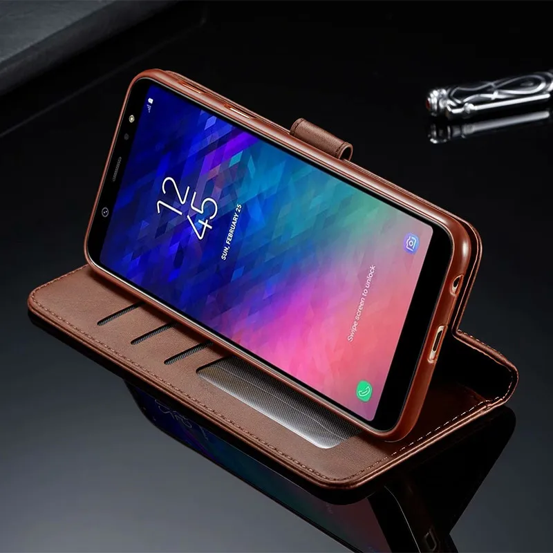 J6 Plus чехол для samsung Galaxy J6 Чехол кожаный Винтажный чехол для телефона samsung J6 Plus Чехол-книжка Чехол-Кошелек на J6 Prime