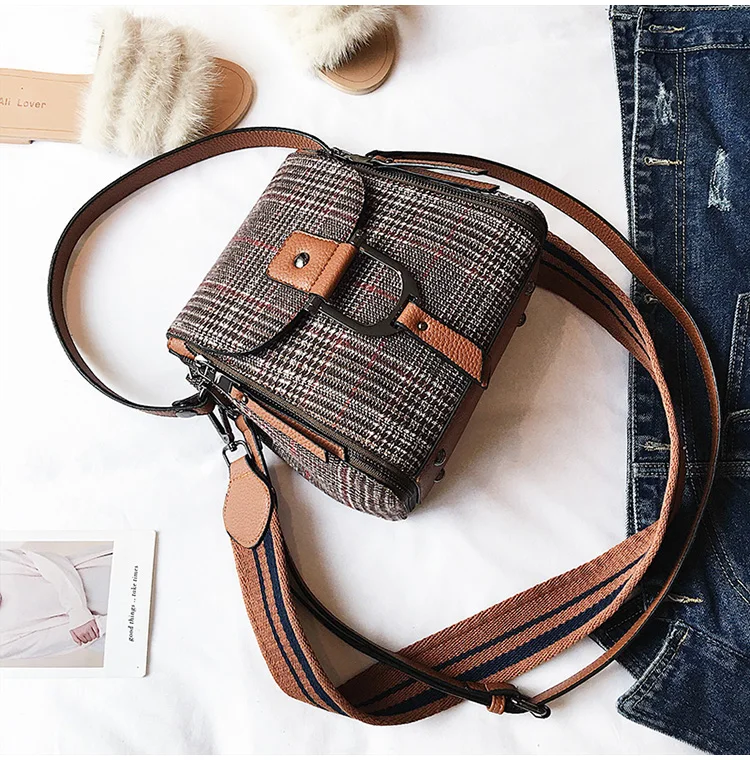 Hansomfy | сумка Flap сумка шерстяные сумки Для женщин сумка корейской Tote Crossbody