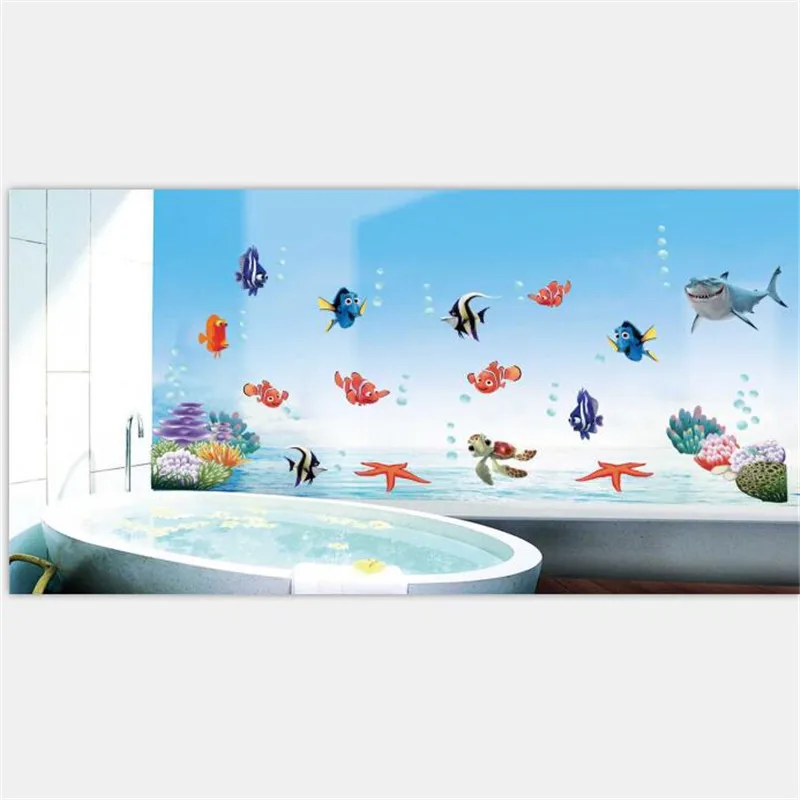 

1PCS Cartoon Underwater World Forest Animal Removable Wall Sticker For Baby Room Wall Decals Kindergarten Room Decor 45*60CM