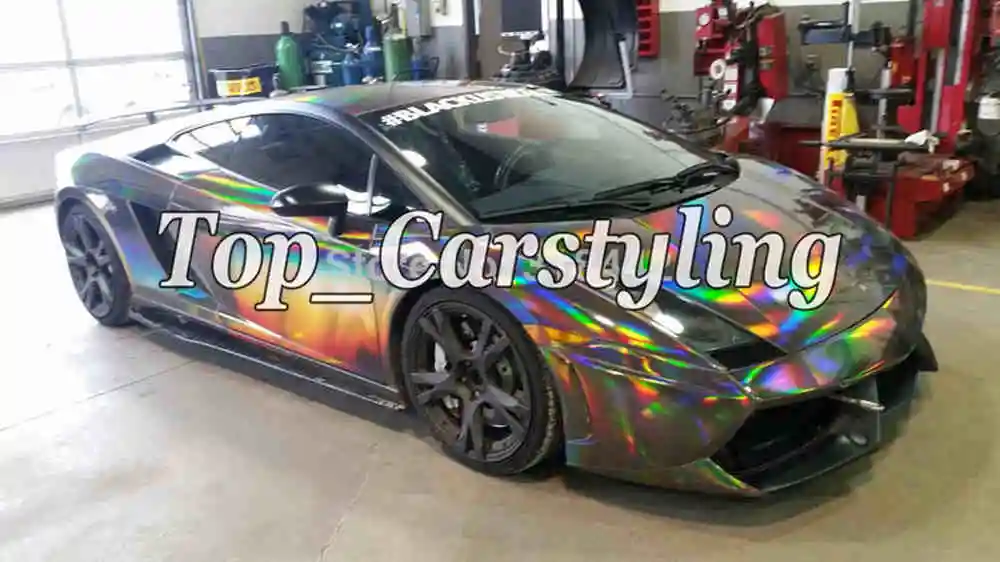 holographic chrome hologram black car wrap foil apa cast vinyl rainbow chameleon (5)