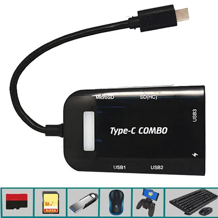 USB3.1 Тип с разъемами типа C и USB OTG Поддержка для карты памяти SD TF Повседневное памяти считыватель карт OTG комбинированный адаптер SD