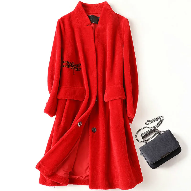 

Real Fur Coat Wool Jacket Autumn Winter Women Clothes 2019 Korean Vintage Streetwear Sheep Shearling Tops Abrigo Mujer ZT3185