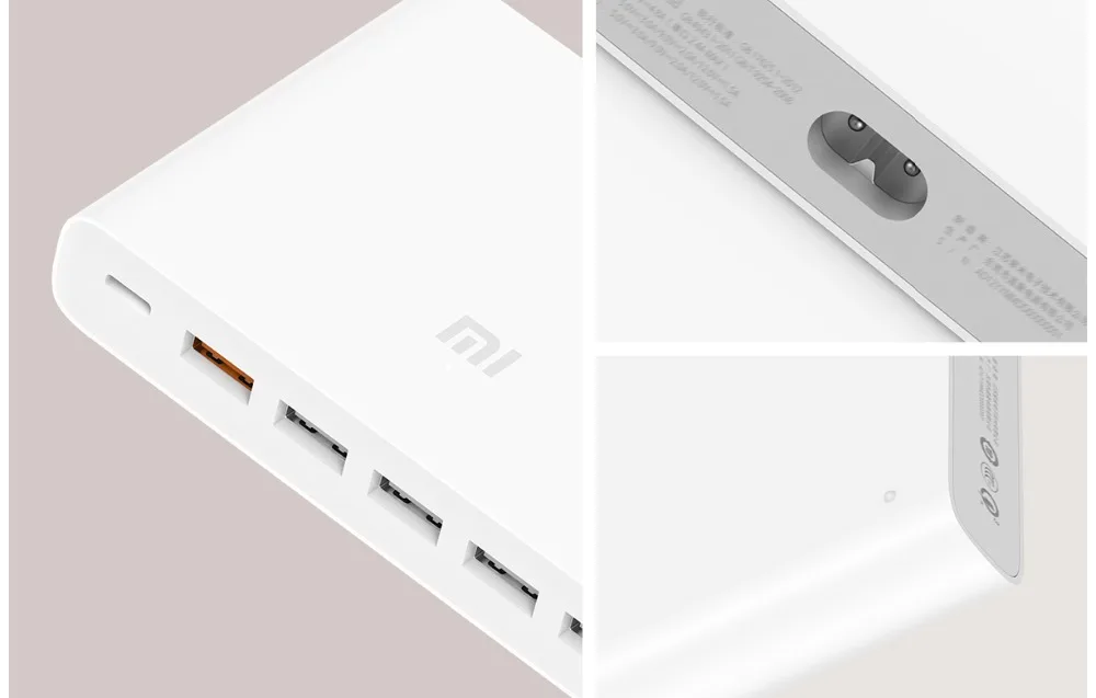 Оригинальное Xiaomi Mi USB-C 60 Вт(всего) зарядное устройство Smart output 1 type-C 5 USB-A Dual QC 3,0 Quick Charge 18 Вт x2+ 24 Вт(5 В = а макс