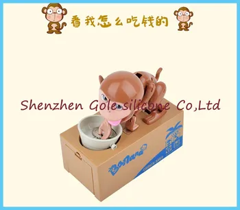 

96pcs/lot Lovely Monkey Lovely Steal Money Monkey Coins Piggy Bank Laser Engraving Saving Box Money Box Xmas Christmas