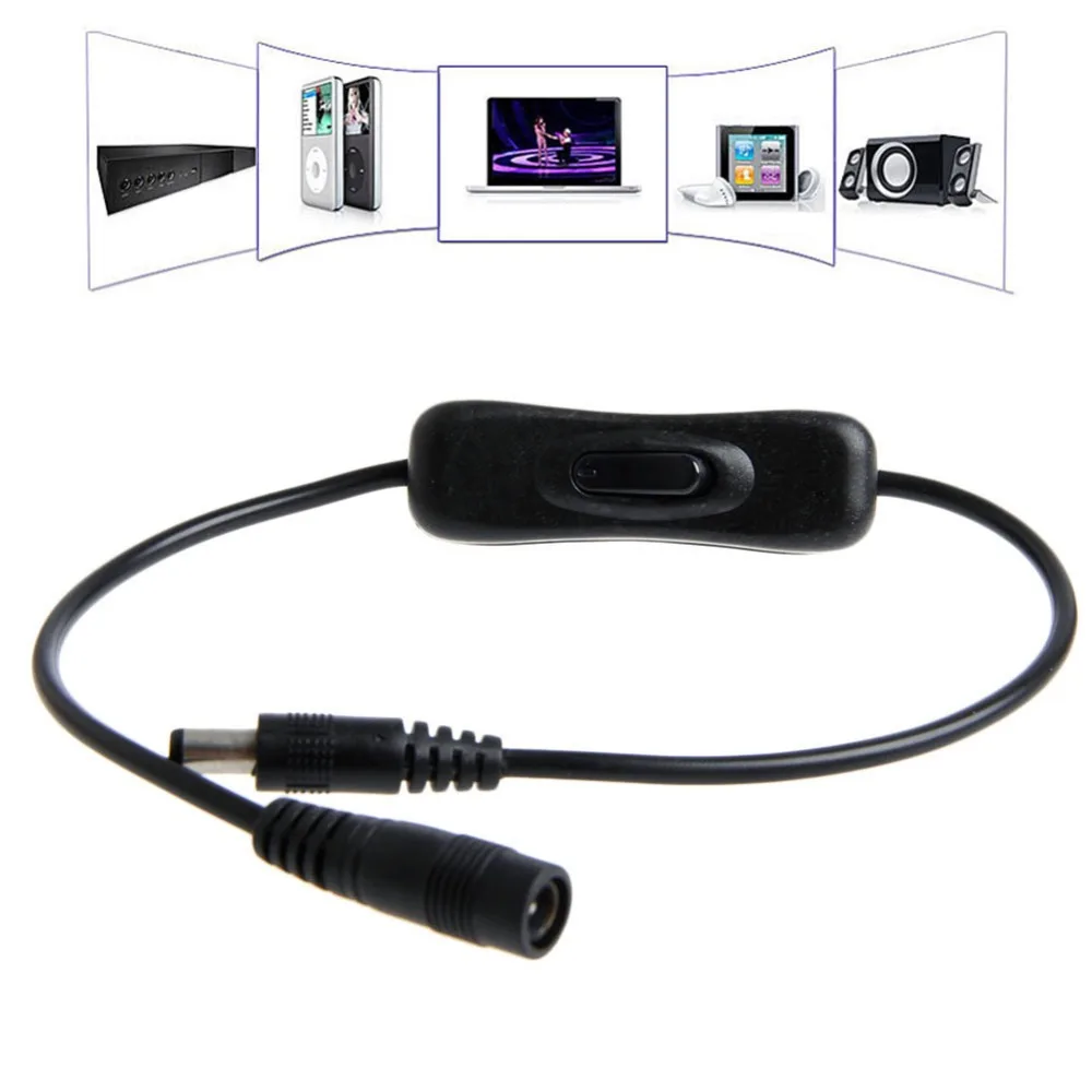

DC In-Line Power Plug 5.5x2.1mm Male to female Extension Cable cord with switch On/Off N