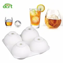 DCRT 4 ячейки формочка для шариков изо льда силикона ледяные шарики лоток для виски, коктейлей со льдом производитель кубиков аксессуары для кухонного бара