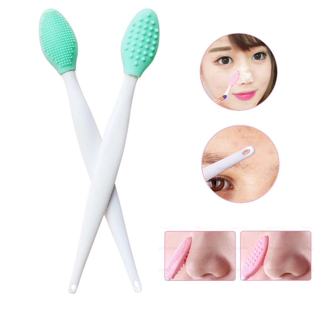 3pcs/set 2 Sides Silicone Nose Cleaning Brush Nose Blackhead Remover