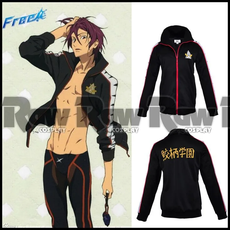 Iwatobi Swim Club Jacket Uniform Rin Matsuoka Cosplay Costume Coat Jacket Free