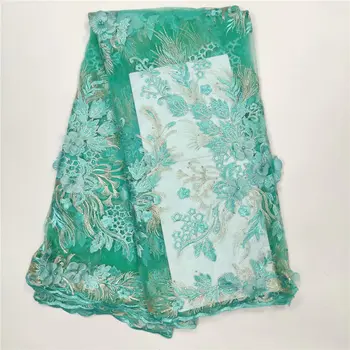 

African Lace Fabric 2019 Embroidered Nigerian Lace Fabric Bridal High Quality French Tulle 3d Lace Fabric for Women Dress