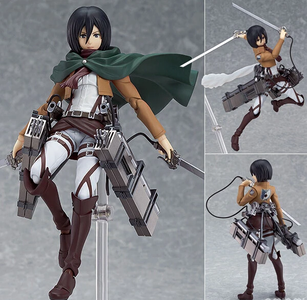 

Attack on Titan Mikasa Ackerman Figma 203 Collection Model 6" PVC Action Figure Collectible Model Toy For Kid brinquedos meninos