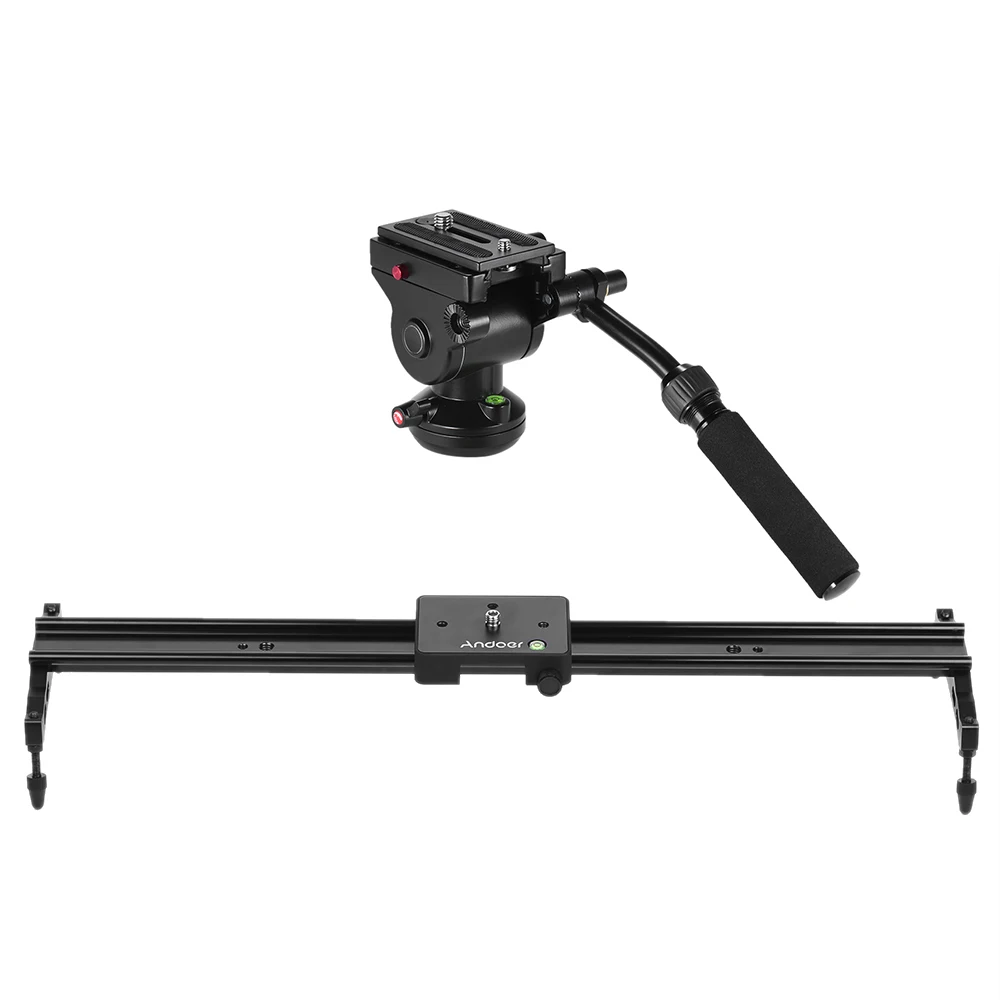 bilder für Andoer 60 cm/24 "Video Slider Track Dolly Mit Flüssigkeit Drag Pan Dämpfung Stativkopf für breite palette von kamera und camcorder bilder für Andoer 60 cm/24 "Video Slider Track Dolly Mit Flüssigkeit Drag Pan Dämpfung Stativkopf für breite palette von kamera und camcorder